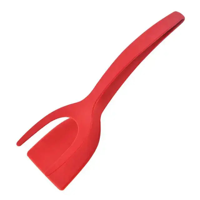 red hard plastic spatula / tongs combination tool