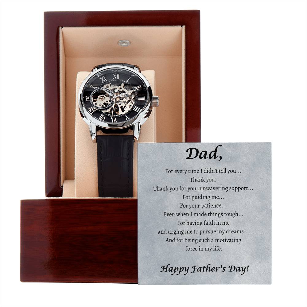 Dad | Thank You | Father's Day | Openwork Watch
