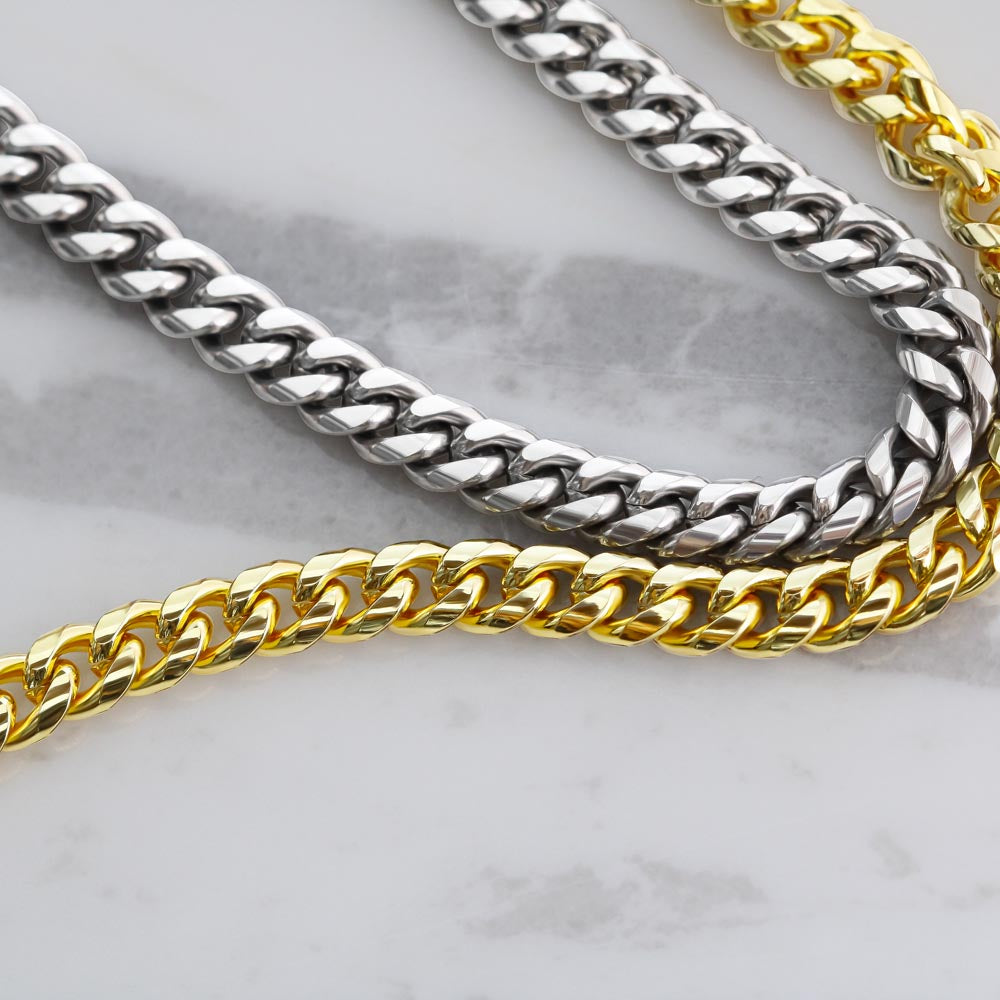 Graduation Message Cuban Link Chain