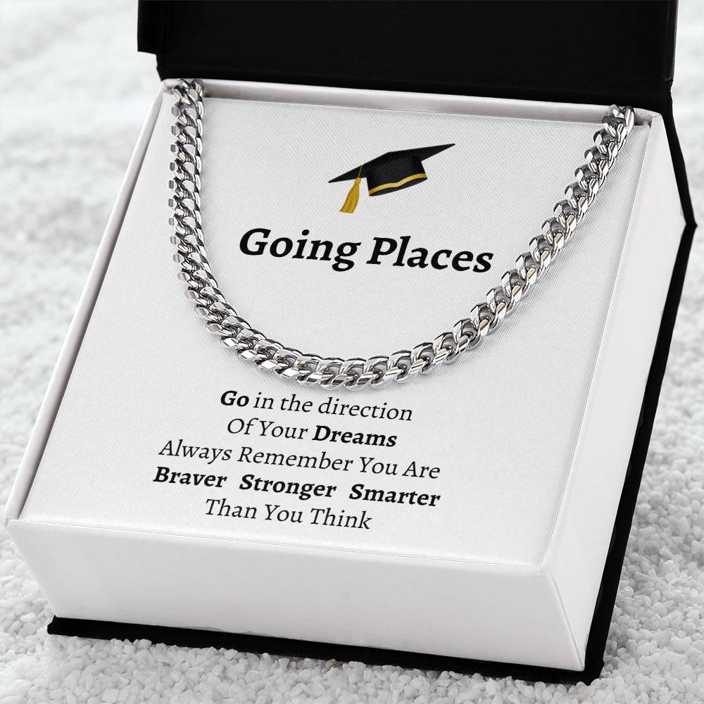 Graduation Message Cuban Link Chain