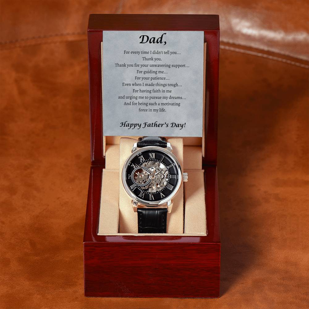 Dad | Thank You | Father's Day | Openwork Watch