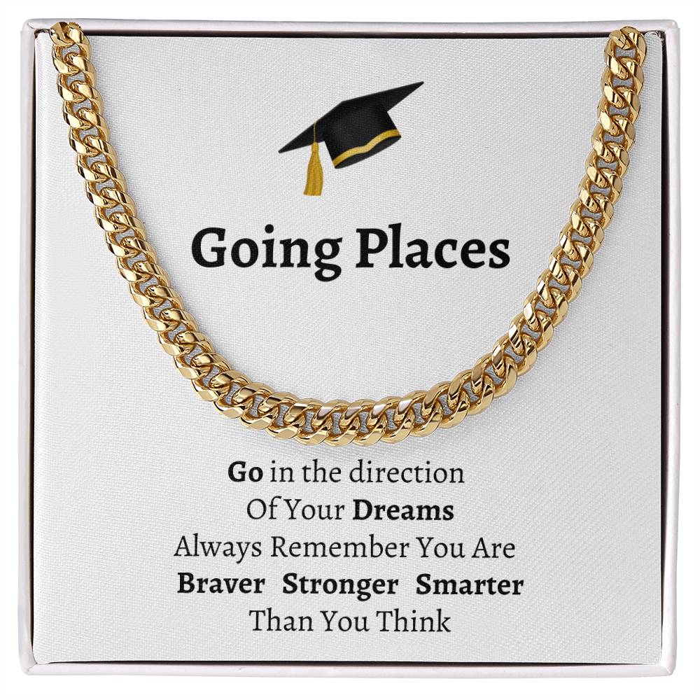 Graduation Message Cuban Link Chain