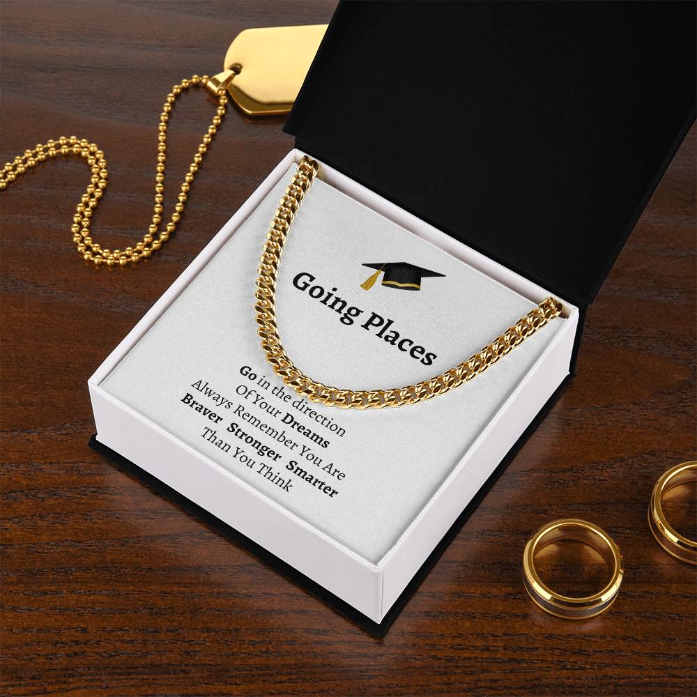 Graduation Message Cuban Link Chain