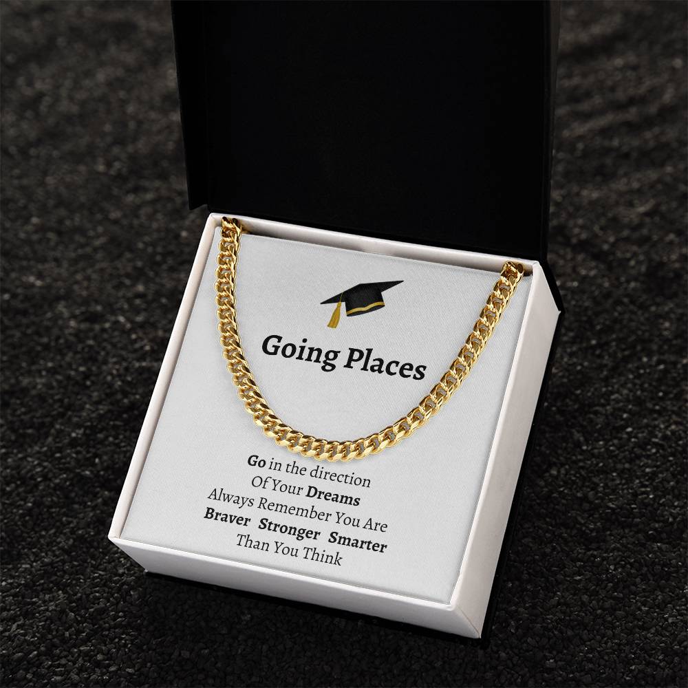 Graduation Message Cuban Link Chain