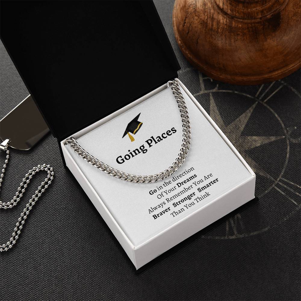 Graduation Message Cuban Link Chain