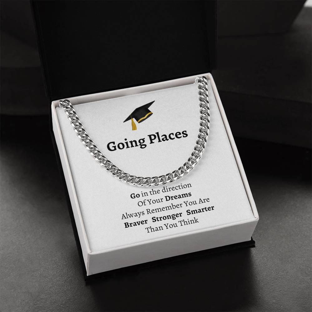 Graduation Message Cuban Link Chain
