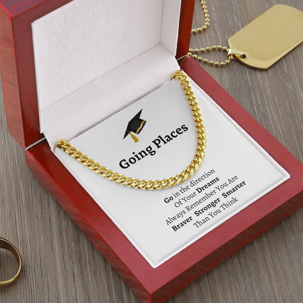 Graduation Message Cuban Link Chain