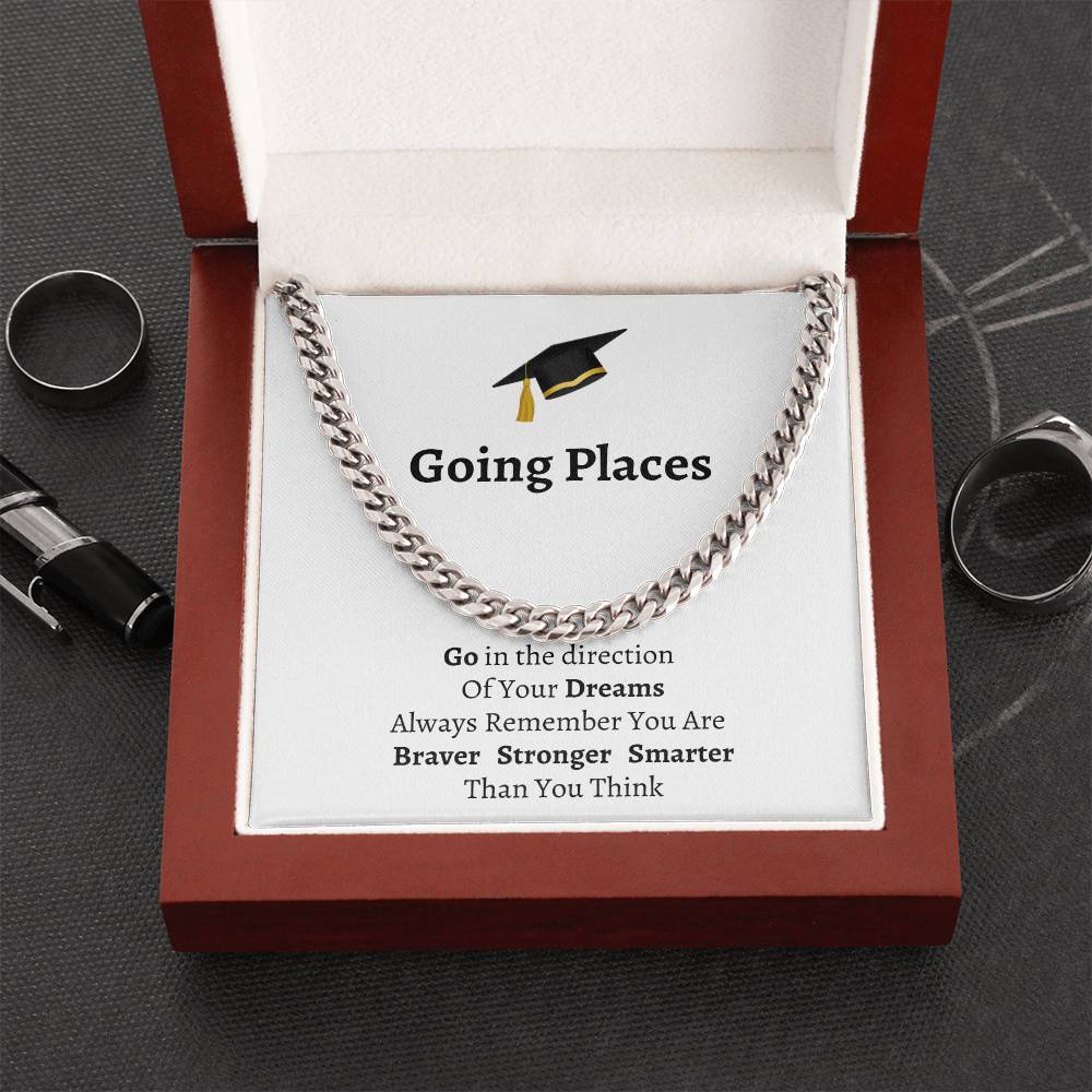 Graduation Message Cuban Link Chain
