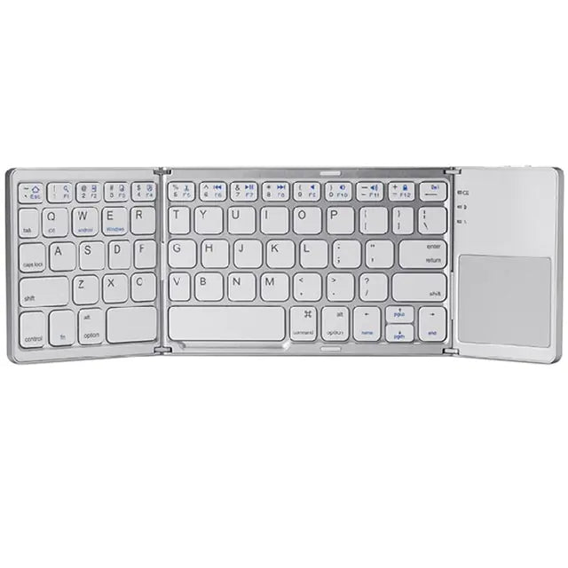 New Portable Mini Tri-Fold Bluetooth Keyboard with Wireless Touchpad