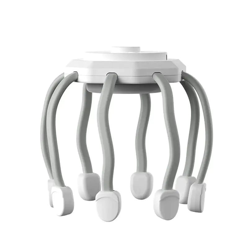 Squid shaped white and gray apparatus.