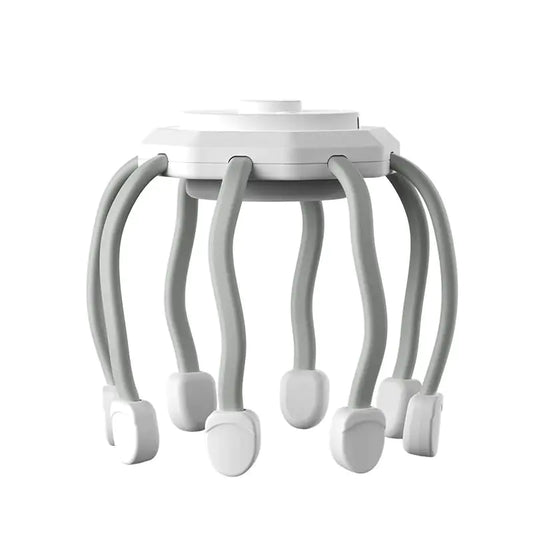 Squid shaped white and gray apparatus.